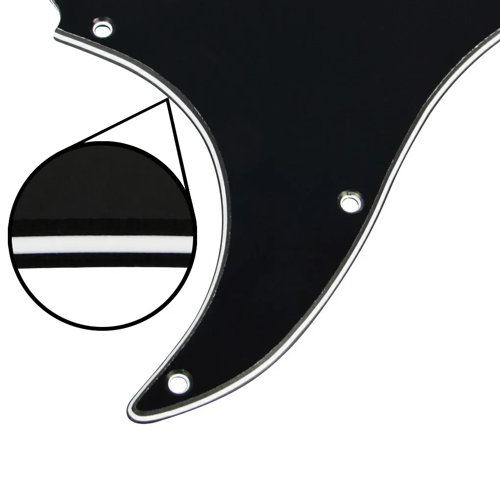 1 Conjunto Canhoto 11 Furos SSS Guitar Pickguard Scratch Plate Backplate Parafusos Black 3Ply Para Peças de Guitarra Elétrica