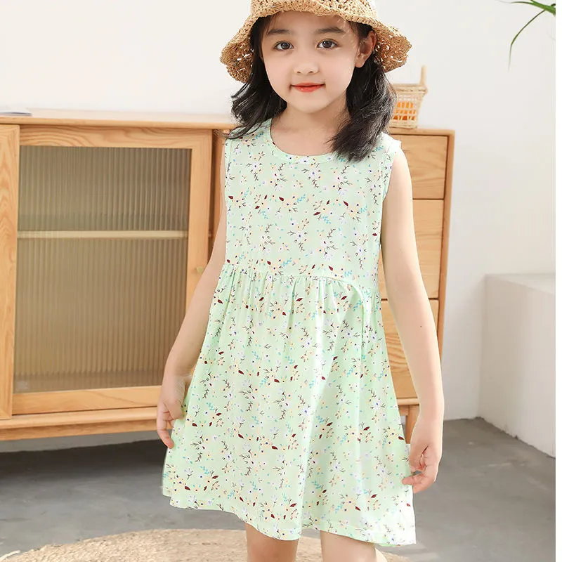 Babymeisjes jurken zomerjurk kinderen kleren mouwloze doek voor kinderen prinses feest mode -outfit mooie vestido kleding 220426