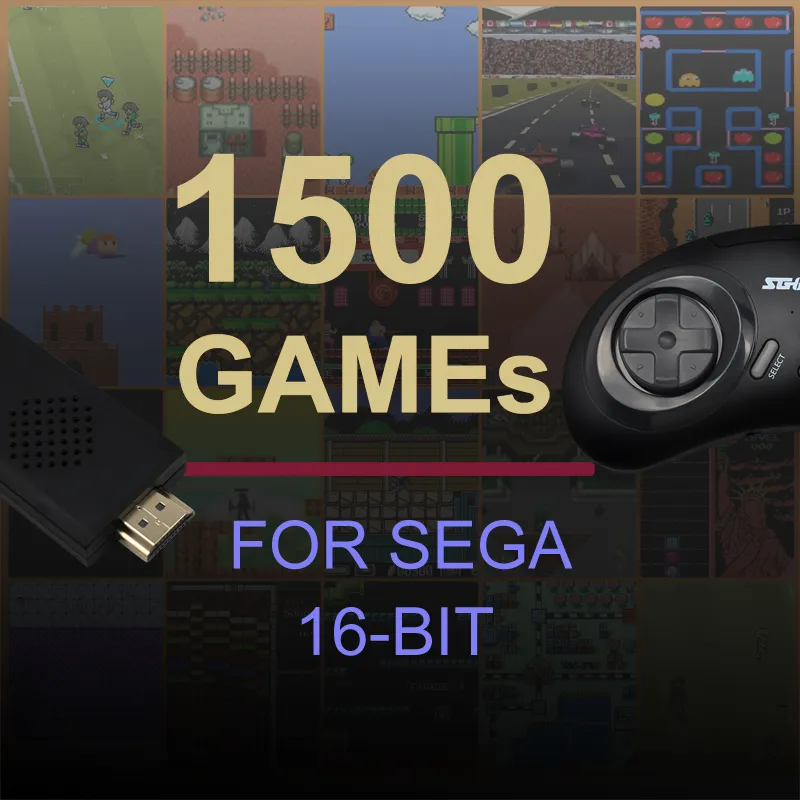 Console de jeu vidéo rétro 16 bits MD pour Sega Genesis intégré 1500+ jeux classiques contrôleur sans fil manette de jeu HD TV lecteur de jeu