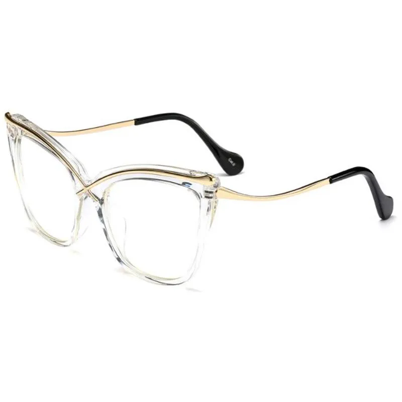 Lunettes de soleil uniques surdimensionnées Leoaprd Cat Eye Lunettes de lecture Femmes Big Frame Vintage Presbyopia Clear Anti Blue Light 2 4 LeesbrilS2625