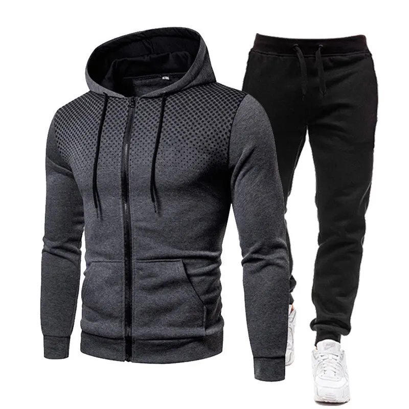 Set da uomo Felpe con cappuccio Pantaloni Autunno e Inverno Tute sportive Felpe casual Tuta Abbigliamento sportivo Personalizzato 220809