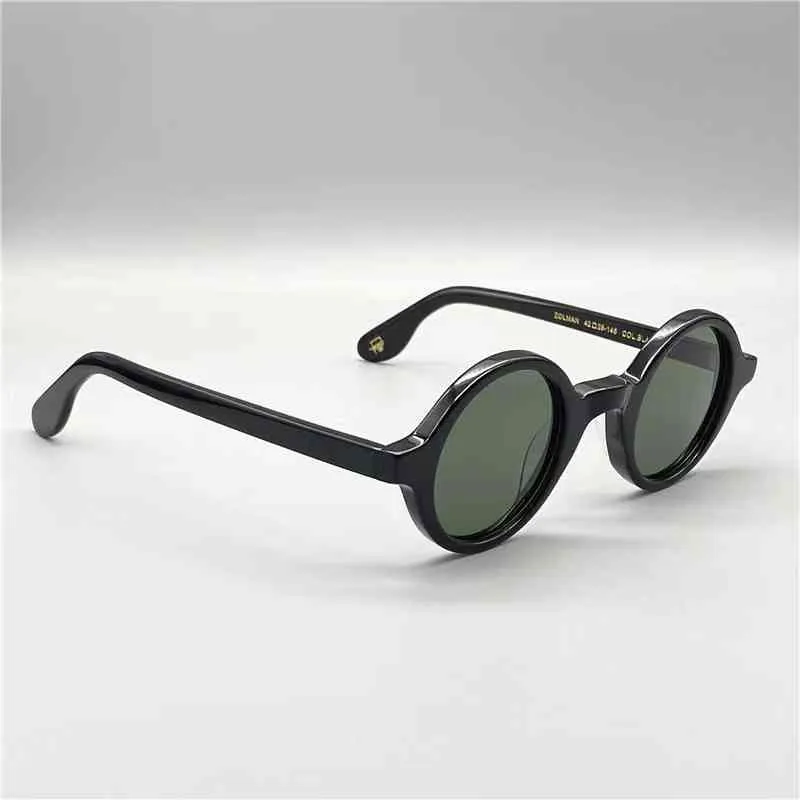 Gafas de sol polarizadas circulares Vintage de acetato para hombre, gafas de sol redondas transparentes de diseño de marca Gregory Peck para mujer, gafas de sol Retro ZOLMAN271g