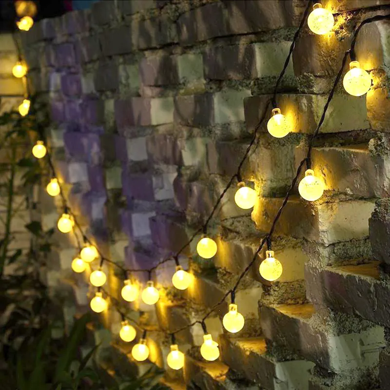 10/20/50 LED's Crystal Ball 5m/10m Solar Lamp Power LED String Fairy Lights Garlands Garden Kerstdecor voor Outdoor 220429