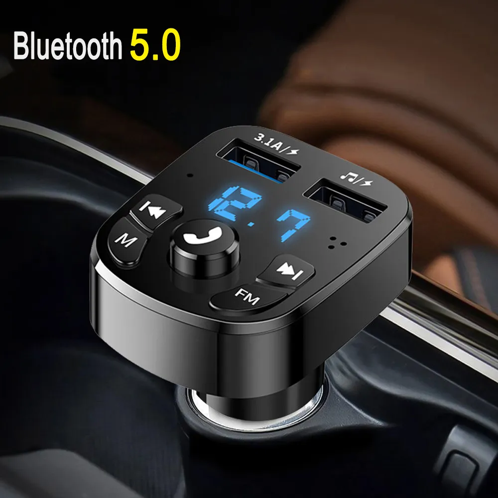 Auto FM Sender Bluetooth 5,0 AUX Freisprecheinrichtung Wireless Car Kit Dual USB Auto Ladegerät Auto Radio FM Modulator MP3 Player Adapter