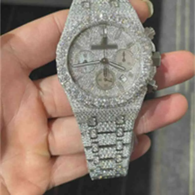 2022 Accepteer maatwerk Heren luxe horloge Iced Out VVS horloge Bling Diamond Watch6MF1219Y