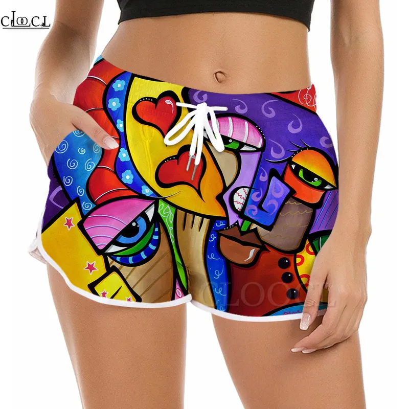 CLOOCL Pantalones cortos para mujer Hermosa Polinesia Arte abstracto Patrón 3D Pantalones cortos impresos Moda Fitness Pantalón deportivo para mujer Pantalones cortos de playa W220616