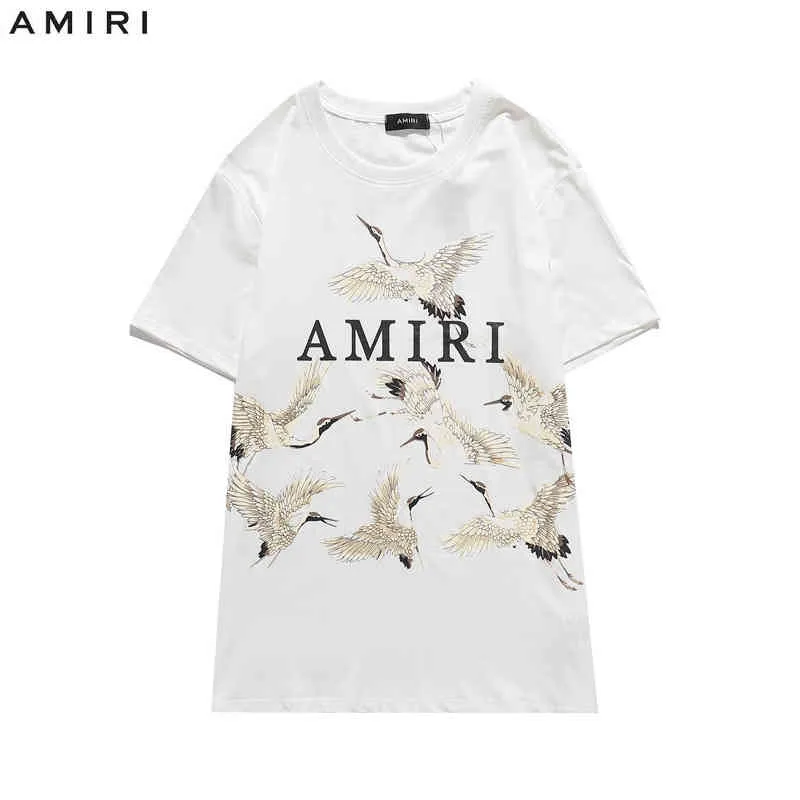 Designer T shirts 2022 Amirs Shir Haute Summer Fashion Marque Paix Grue Grue Préfinale Sree Homme et Femme Sleeve T-shir S1L1