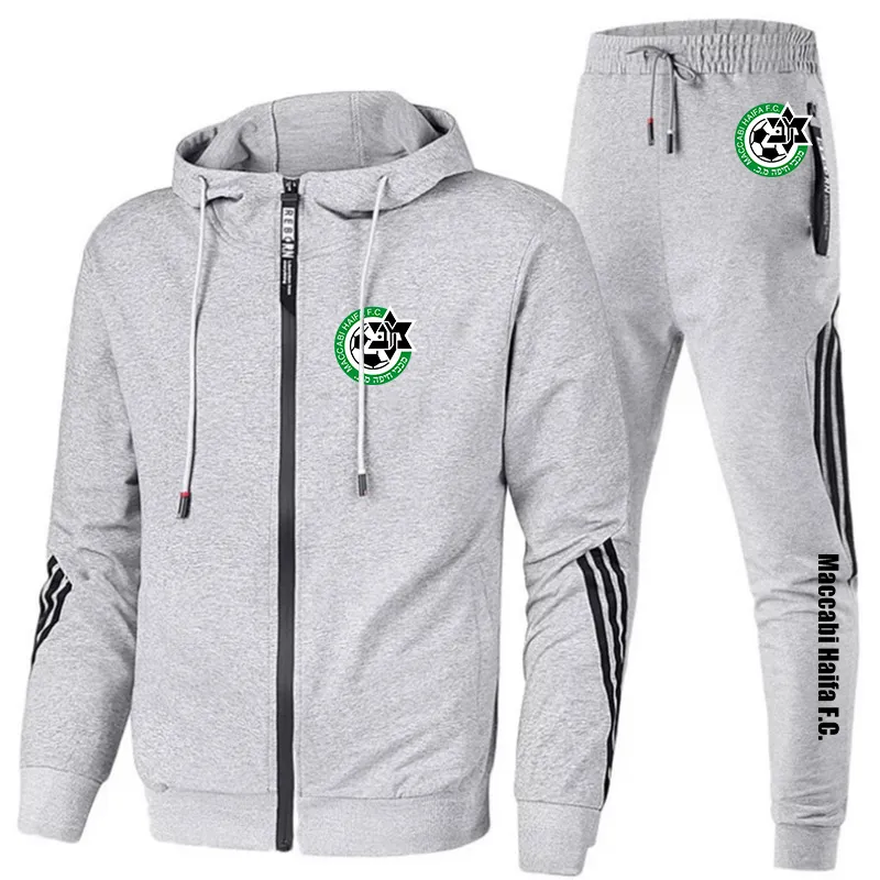 Uomini S Maccabi Haifa Sieti pantaloni con cappuccio pantaloni da 2 pezzi set harajuku Sport Suit Felpe brani casuali da binnastica da jogging sportivo 220708