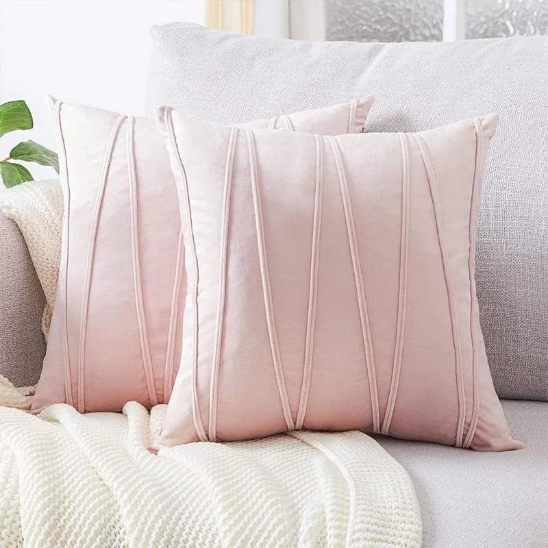 Pillow Case velvet Cushion Cover 45x45cm Grey Pink Beige s For Cushions Home Decor Retro Modern Nordic Throw Pillow 45x45 220623