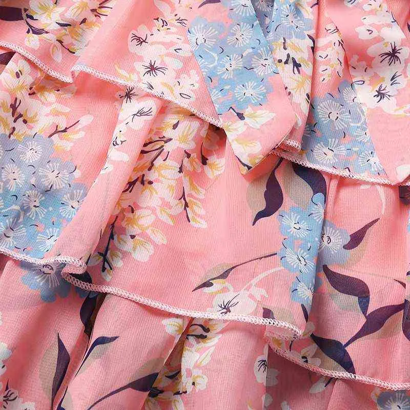 Детская детская розовая цветочная выпускная платья для принцессы девочка летняя безрумолечная одежда для модной одежды детская сладкая хлопковая повседневное вечернее платье G220518