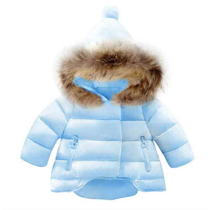 Новые зимние девушки Пехой мех Зима густые теплые дети с капюшоном верхняя одежда для девочек хлопок для девочек одежда для детей детская одежда J220718