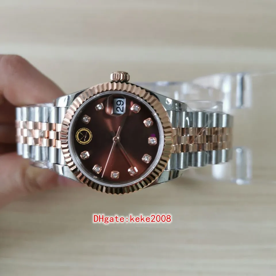 Super BPF Ladieswatches 278274 31 mm Diamond Brown Tila Dwa tony Sapphire Bransoletka Jubileuszowa Bransoletka Jubileuszowa Automatyczna Mechani