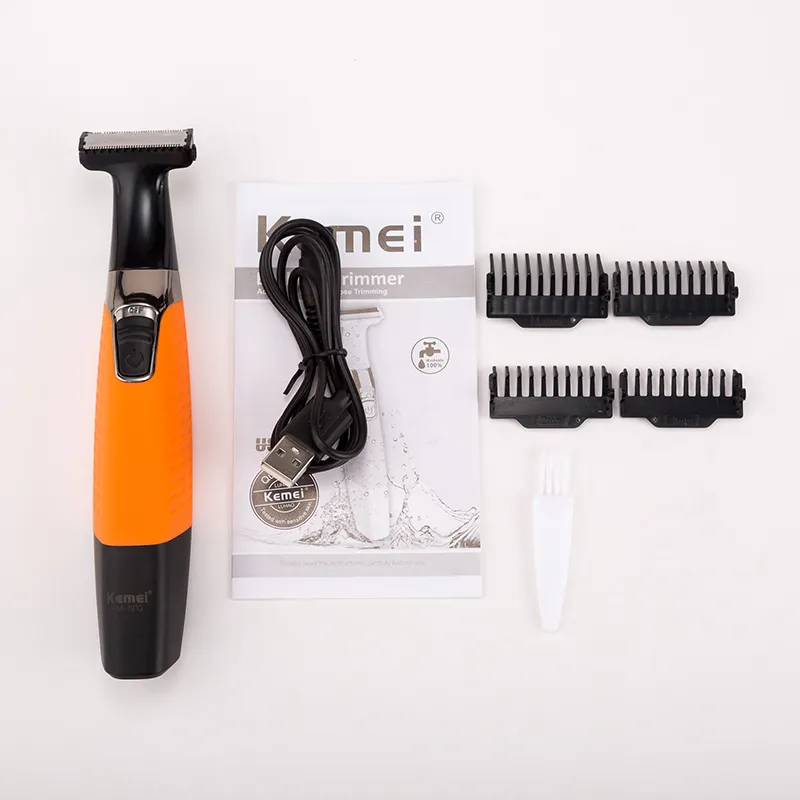 KEMEI recarregável barbeador elétrico barba barbeador elétrico lâmina de barbear trimmer homens barbear máquina de cabelo aparador de cabelo cuidado 220322