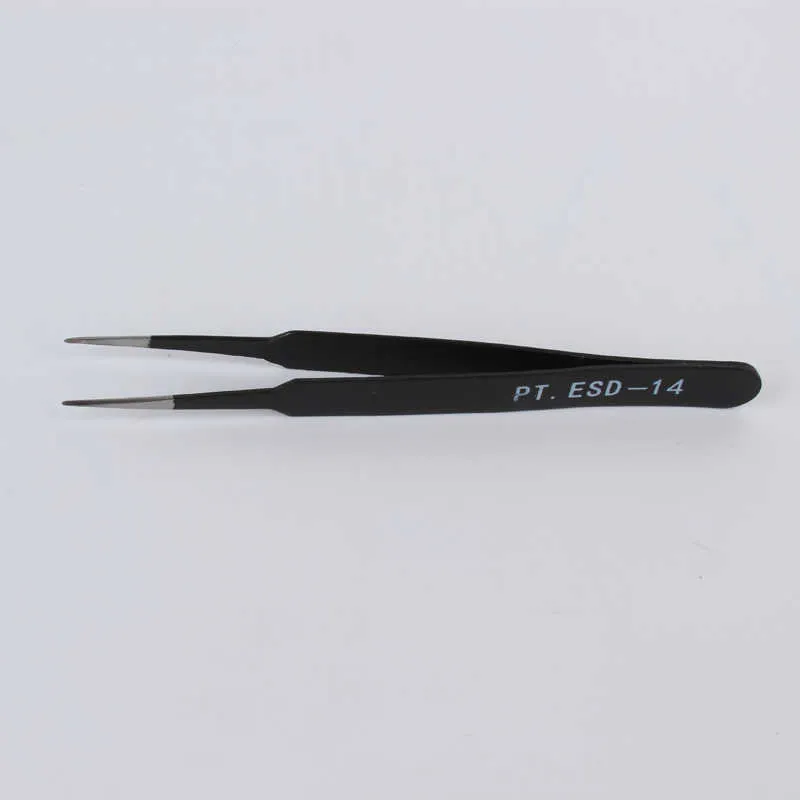 Aço inoxidável curvado Tweezer preto preto Arte da unha stromestons Nipper Ferramenta de colheita lantejoulas de miçangas de unha strass zwart pincet