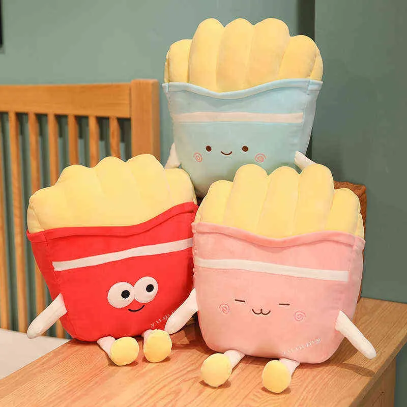 CM Funny Food Fries Uścisk Kreatywna symulacja nadziewana lalki Duffel Polow Sleeping for Girls Kids J220704