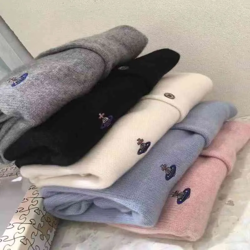 Nuevo cárdigan de Cachemira bordado para mujer, suéter de lana de cuello redondo, manga larga, otoño e invierno coreano
