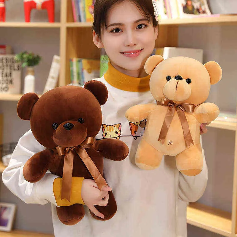 PC CM Kawaii Teddy Bear Tie peluş oyuncak sevimli doldurulmuş yumuşak pamuklu hayvan bebekleri çocuklar için en iyi doğum günü hediyesi j220704