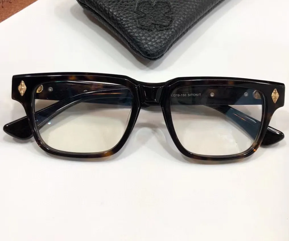 Marca designer óculos ópticos moda retro óculos quadros para homens mulheres grosso miopia óculos quadro masculino artesanal eyew297h