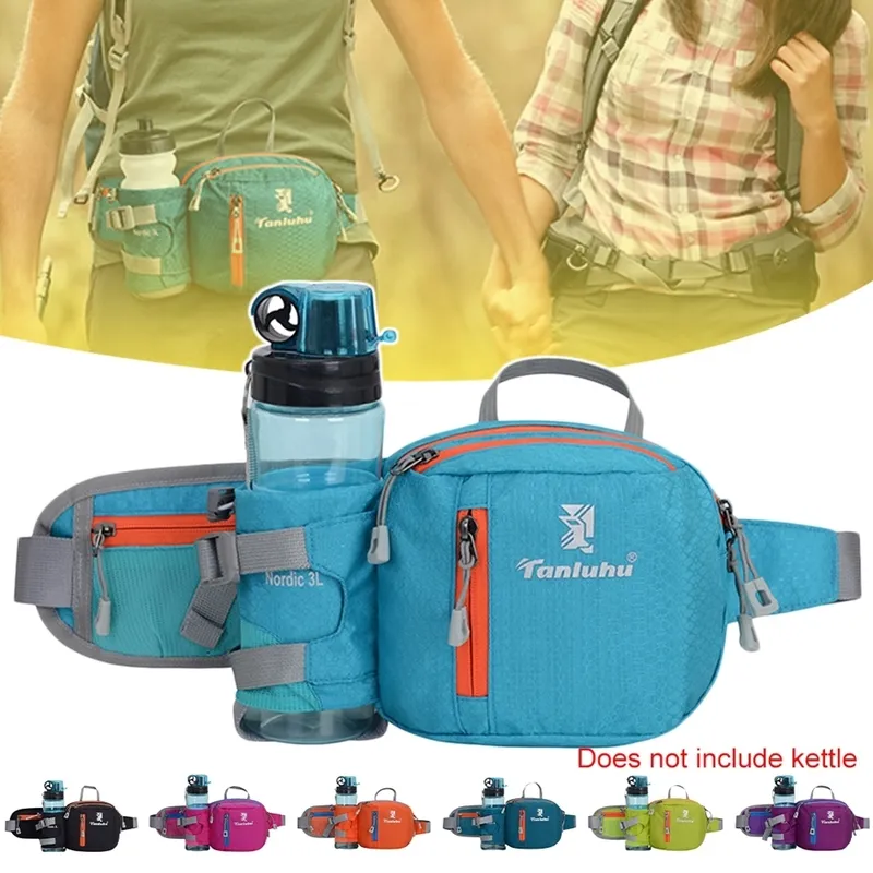 Running Bag Marathon midja Pack Män Kvinnor Utomhus Sport Vandring Cykeltelefon Fanny Gym Fitness Water Bottle Belt Påse 220520