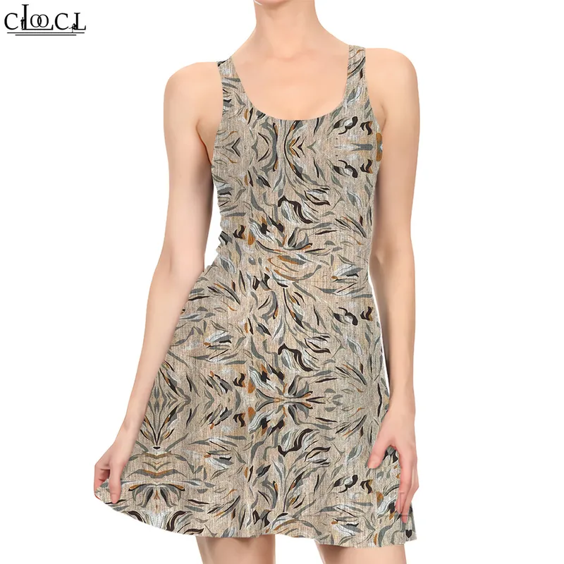 Femmes robe belle chrysanthème 3D imprimé Mini robe pour la mode femme sans manches genou longueur robe d'été 220616