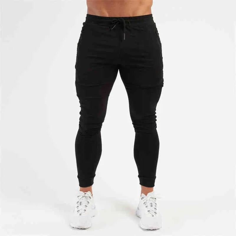 Sólido Flaco Pantalones casuales Hombres Joggers Pantalones de chándal Otoño Gimnasio Fitness Algodón Ropa deportiva Pantalones Bottoms Hombre Running Trackpants G220713