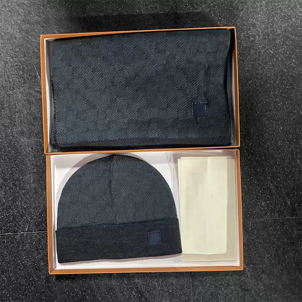 2023 novo designer cachecol chapéu conjunto das mulheres dos homens inverno quente gorro e cachecóis conjuntos de alta qualidade 7 cores opcionais caixa de presente requintado2993