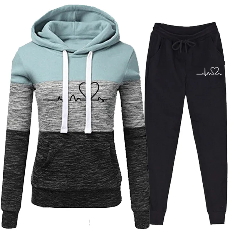 Casual Tracksuit Women Two Piece Set Suit Female Hoodies and Pants Outfits Women's Clothing Autumn Winter Sweatshirts 220315