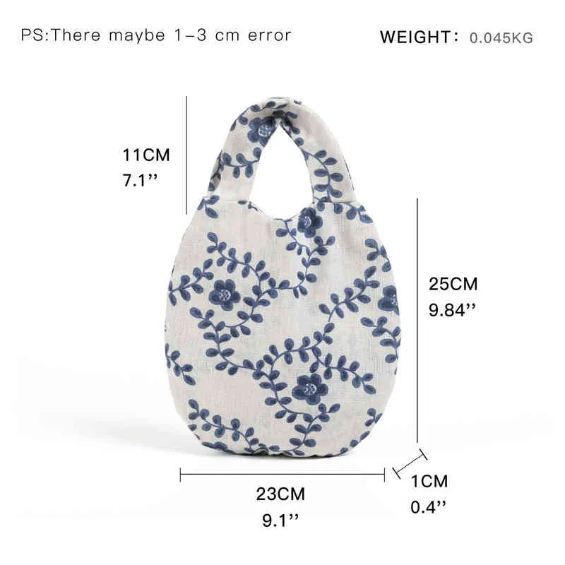 Mabula – sac fourre-tout rond en coton pliable, léger et lavable, pochette d'épicerie élégante pour téléphone, 220616