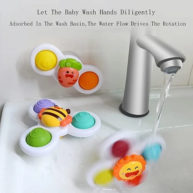 SUCKTIE CUP SPINNER TOY VOOR BABY Sensory Toys Infant Rammle Spinning Top Bath Toys Birthday Cadeau voor Toddlers 1-3 jaar oud 220524