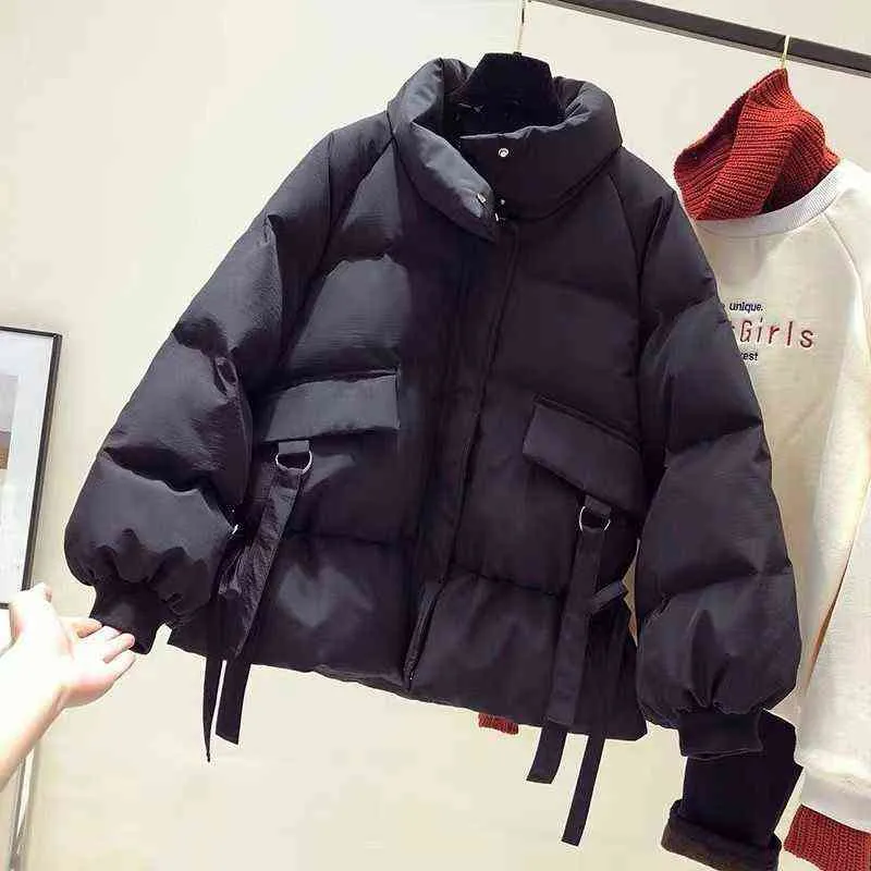 2022 nouveau hiver coréen femmes manteau solide coton Parka collège surdimensionné tampon veste tenue veste Casaco Feminino Inverno L220725