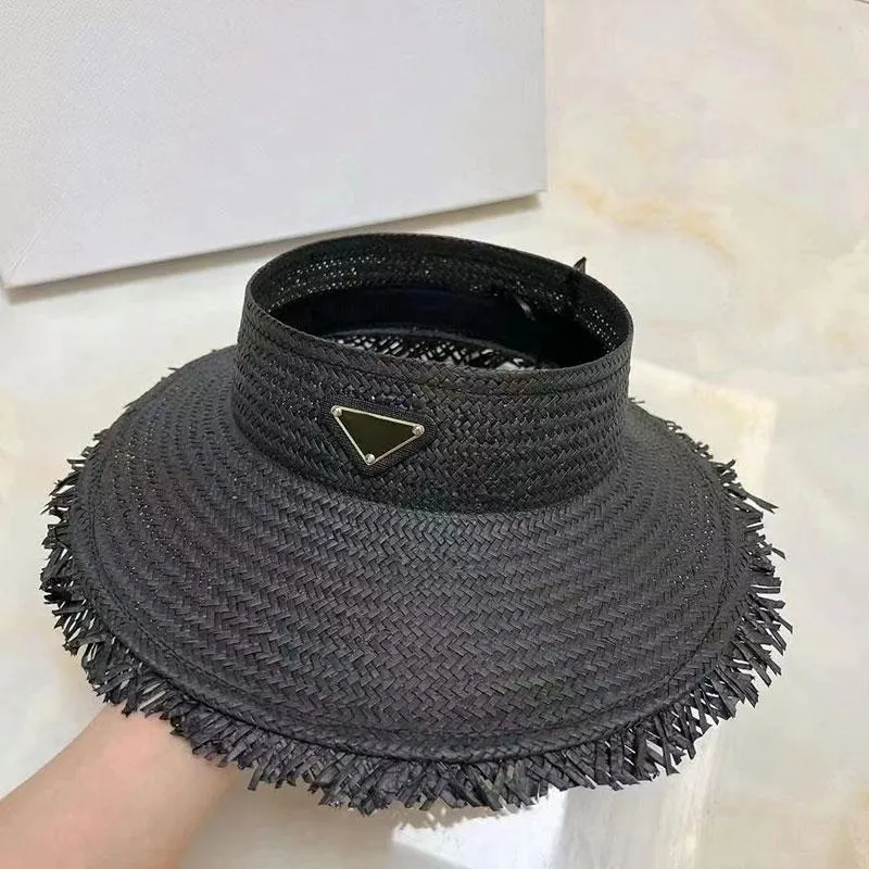 Hats Designer Empty Visor Straw Hat Fashion Outdoor Travel Caps High Quality Men Women Sun Cap 260J