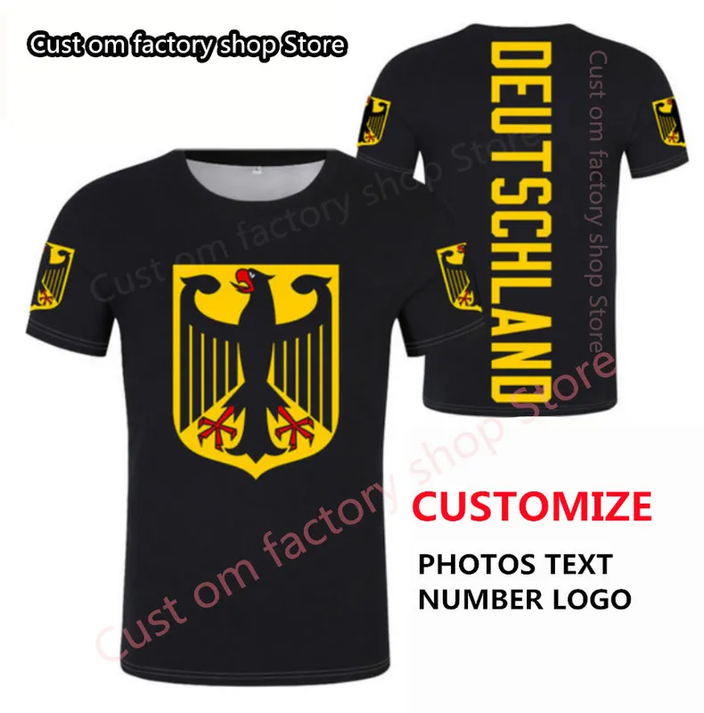 Германия футболка бесплатно на заказ diy имя номер deu футболка нация флаг де страны немецкий BundesRepublik колледж печати p o одежда 220620