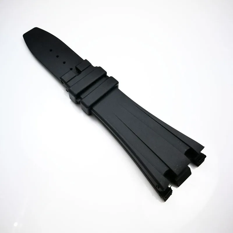 Pulseira de relógio de borracha preta de 28 mm - 18 mm para AP Royal Oak Offshore 42 mm Models248y