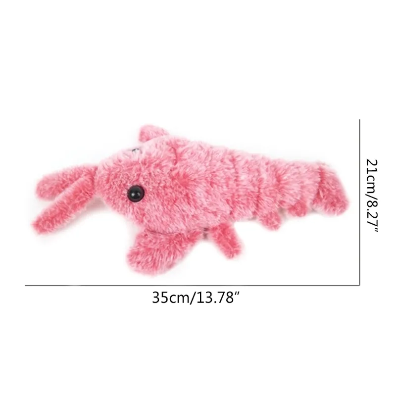 Electric Moving Cat Kickers Hummer Toy Realistic Wiggle Shrimp Plush Interactive Toys For Cats and Dogs Washable Cover 220510