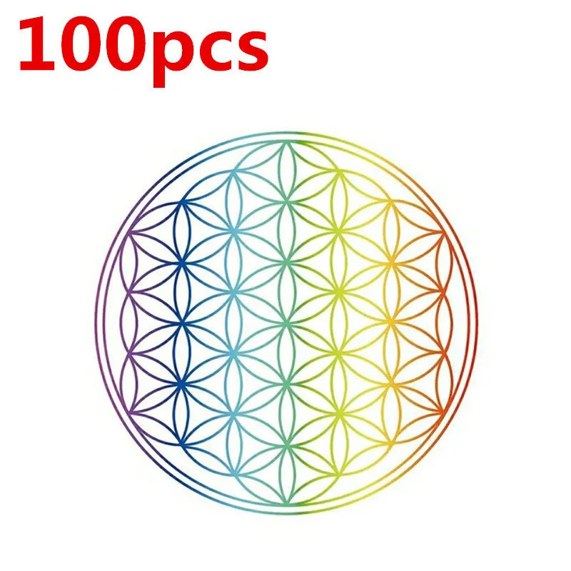 Flower of Life Energy Sticker Golden PVC Transparent 3cm Stickers 220727