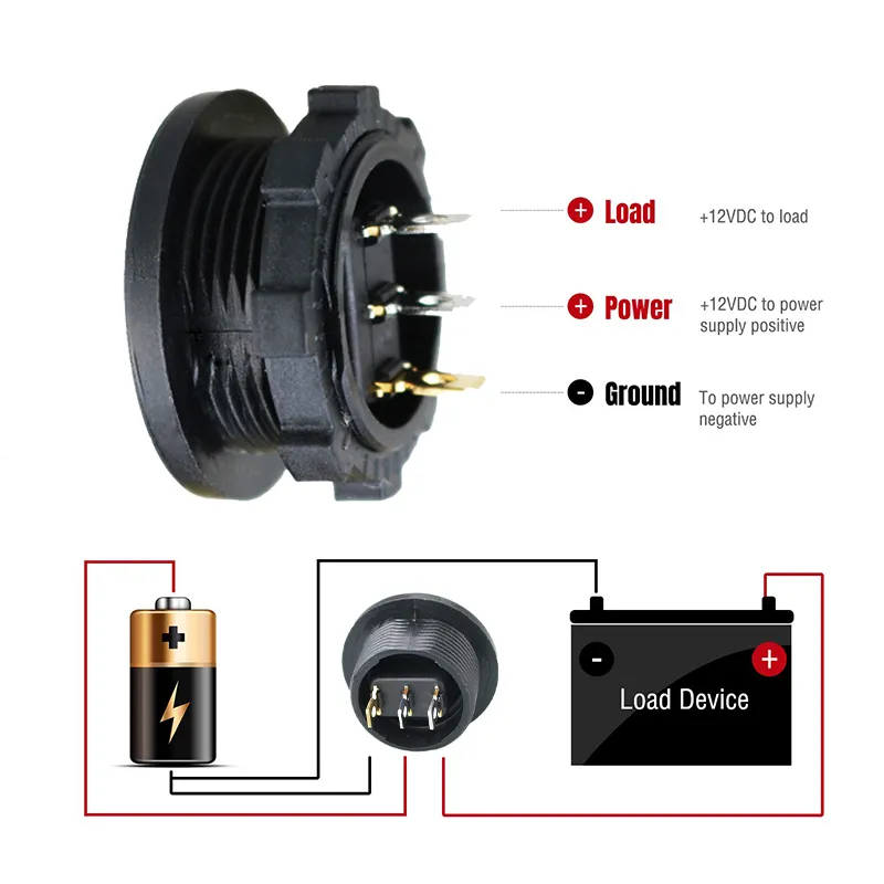 새로운 라운드 토글 LED 스위치 12V 20A 자동차 트럭 로커 3 핀 자동차 트럭 보트 수정 스위치를위한 온 오프 컨트롤