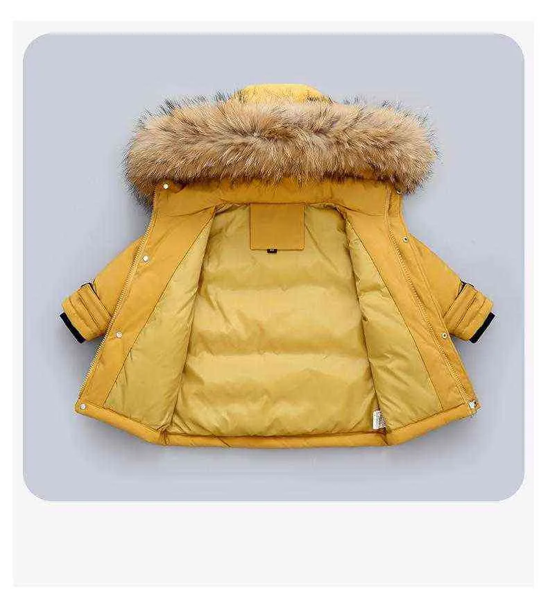 Kinderen Donsjack Set Baby Middellange En Lange Donsjack Pak Winter Jongens En Meisjes Baby Verdikte Parka Voor 1-4 Jaar Kinderen J220718