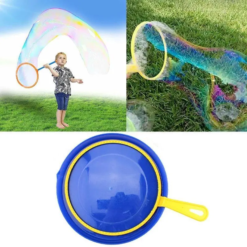 Un conjunto de máquina de burbujas, placa de soplado, jabón azul marino para niños, regalo divertido, soplador de platos grandes para exteriores, 220621