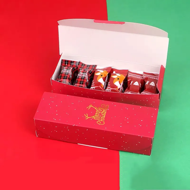 LBSISI Life Candy Box Wesołych świątecznych Papier Gift Nougat Opakowanie ES ciastka ciastka Flip 220427