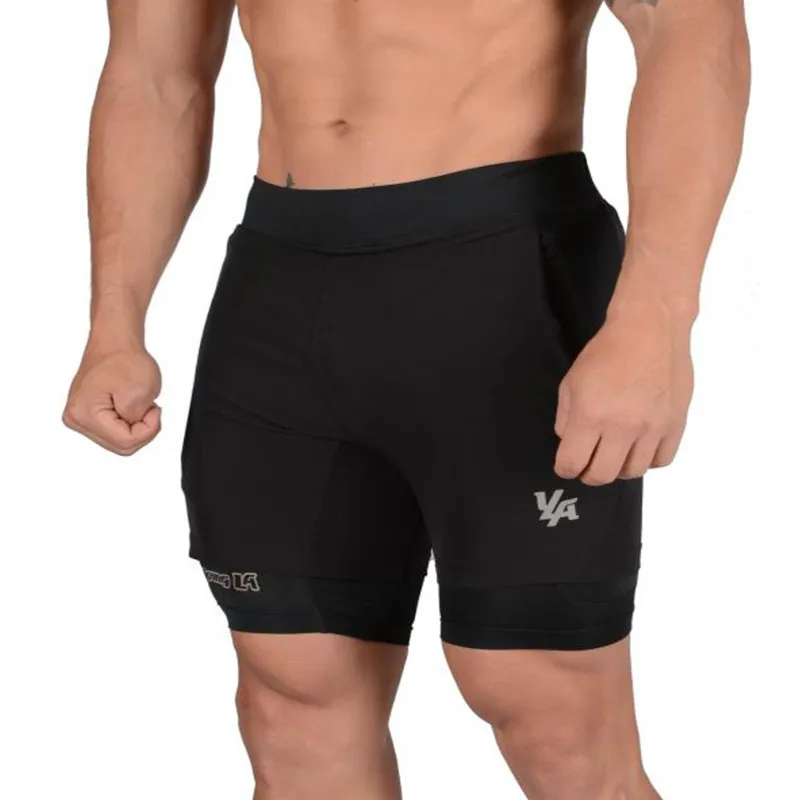 Shorts de course été hommes gym fitness musculation entraînement séchage rapide shorts hommes jogging course sport 2in1 shorts 220629