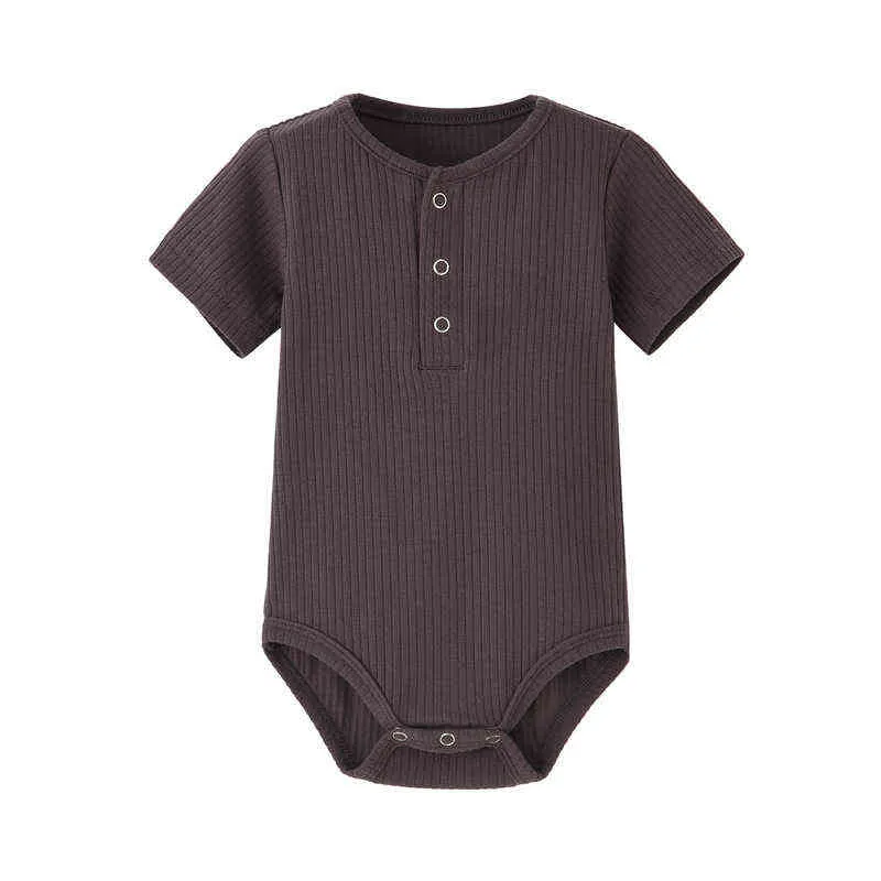 2022 летние детские боди с короткими рукавами в рубчик, одежда для новорожденных, комбинезоны для малышей для девочек и мальчиков G220510
