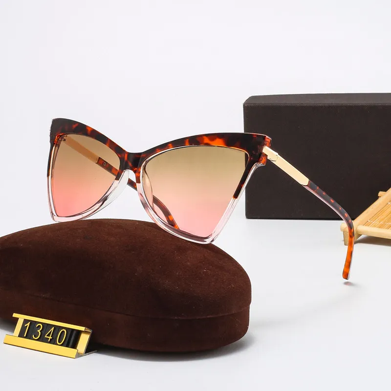 브랜드 디자이너 선글라스 고품질 금속 톰 선글라스 남성 안경 여성 태양 유리 UV400 렌즈 클래식 레이디 안경을 곁들인 브랜드 디자이너