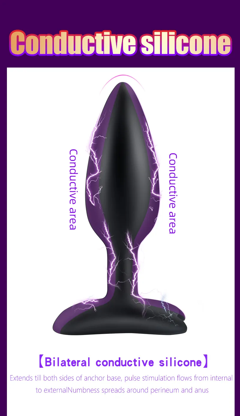 Strong électrique Shock Silicone anal Vaginal Plug