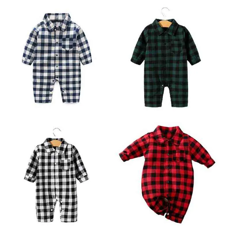 Plaid bébé barboteuses 2021 vêtements pour nouveau-né combinaison salopette pour enfants bébé garçons fille vêtements chenilles pour enfants G220510