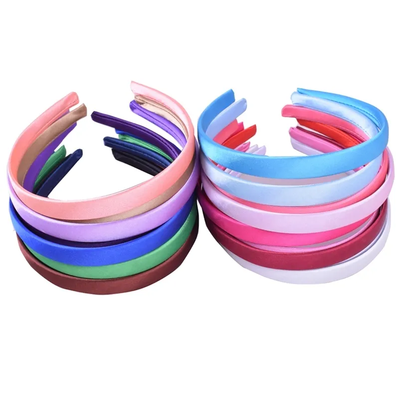 1 5CM Wide Hair Hoop Head bands For Women Kids band Accessories Satin Ribbon Band headband Makeup Sports W220316257S