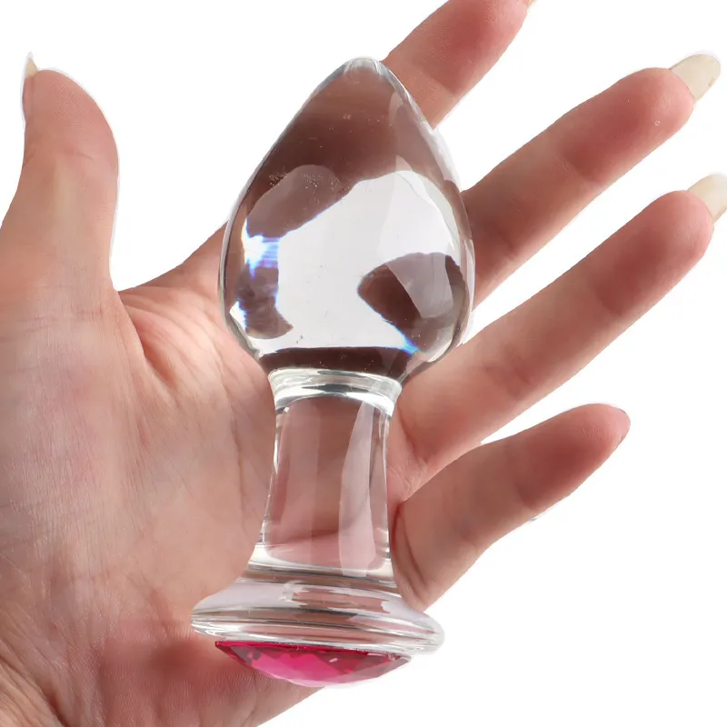 3 Storlek transparent glas anal plug dildo intima leksaker anus expander dilator erotiska par sexiga för vuxna slät rumpa