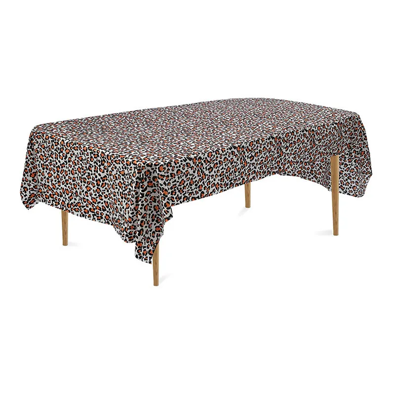Woodland Wegwerp TABLE Doek 137x274cm Jungle Safari Animals Tiger Zebra Verjaardagsfeest Decor Leopard Table Cloth 220811
