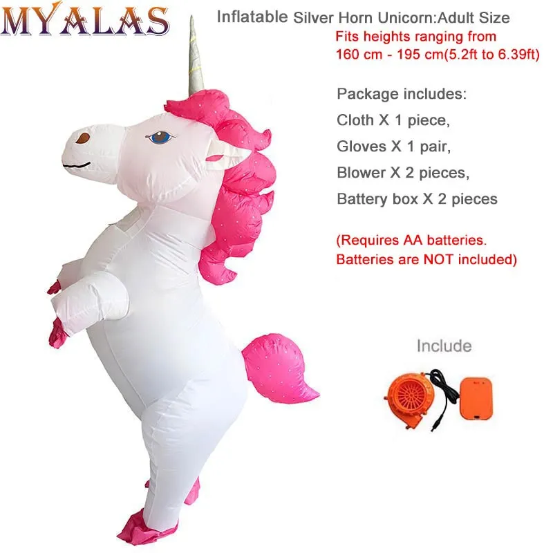 Costume da bambola mascotte Costumi gonfiabili unicorno donne adulte Uomini Pegasus Halloween Horse Pony Carnival Teen Party Full Body Outfit Suit