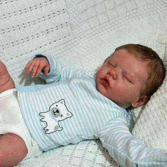 دمى RSG Bebe Reborn 17 بوصة نابضة بالحياة لحديثي الولادة نائم واقعي توأم فينيل الجسم LoL دمية منتهية هدية الكريسماس AA220325
