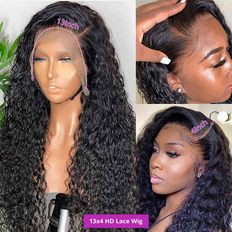 Nxy Hair Wigs Full Lace Curly Human 4x4 5x5 Closure 13x4 360 Hd Deep Wave Frontal 13x6 Water Front 220609